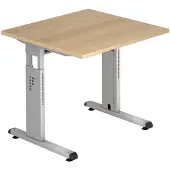 Hjh OFFICE PRO MEGA 8 S - 80 x 80 Eiche/Silber höhenverstellbar