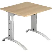 Hjh OFFICE PRO FARO 8 S - 80 x 80 Eiche/Silber höhenverstellbar