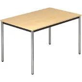 Hjh OFFICE PRO DORAN DR12 C - Ahorn 120 x 80 mit Rund-Rohr/Chrom