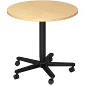 Hjh OFFICE PRO BISTRO 80R D - System Konferenztisch Ahorn Schwarz Ø 80