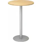 Hjh OFFICE PRO BISTRO H80R S - System Konferenztisch Ahorn Silber Ø 80