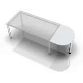 Hjh OFFICE PRO LA60 W - Ansatztisch 60x80 Grau