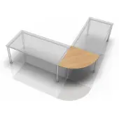 Hjh OFFICE PRO HE91 - Eckwinkel rund 80x80 Eiche