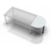 Hjh OFFICE PRO LA60 G - Ansatztisch 60x80 Grau