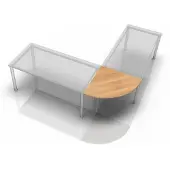 Hjh OFFICE PRO XBE91 S - Eckwinkel rund 80x80 Nussbaum