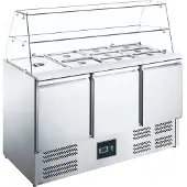 Saro Saladette mit Glasaufsatz ES 903 G, selbschließend, Robuste Salatbar mit drei selbstschließenden Türen, 1 Saladette