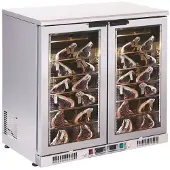 CombiSteel Dry Age Schrank CHARTEUX | 2x beheizte Glastür + LED | 198 Liter, HxBxT 91x92x55cm |¬†-3/+5¬∞C | Edelstahl | + Geschirrtuch