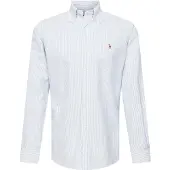 Ralph Lauren für Herren. 710792041004 Custom Fit Oxford Hemd blau (S), Lässig, Party, Baumwolle, Klassisch, Langarm