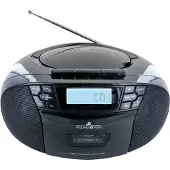 Schwaiger FM/CD/Kassette Boombox Tragbarer CD-Player, schwarz