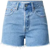 Levi's Damen Jeansshorts in Blau – Fransen-Look mit 5 Taschen und Knöpfen