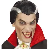Finidi Perücke "Vampir", schwarz/weiß