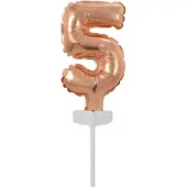 Riethmüller Micro Size Zahl 5 Rose Gold Folienballon N6 verpac