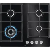 AEG HKB64420NB - 949641030, Schwarz, Integriert, 60 cm, Gaskochfeld, Glas, 4 Zone(n)
