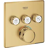 GROHE Grohtherm SmartControl Thermostat Fertigmontageset mit 3 Absperrventilen, eckige Ausführung