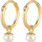 Elli Ohrringe Modische Creolen Süßwasserzuchtperle 925 Silber Elli Premium Gold