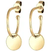 Elli Ohrringe Hänger Kreis Creole Geo Plättchen Trend 925 Silber Elli Gold