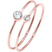 Elli Ring Set Basic Trend Kristalle 925 Silber Elli Rosegold