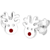 Elli Ohrringe Kinder Rentier Kristalle 925 Silber Elli Rot