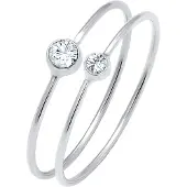 Elli Ring Set Basic Trend Kristalle 925 Silber Elli Silber