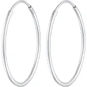 Elli Ohrringe Creolen Rund Basic Klassisch (40 Mm) 925 Silber Elli Silber