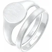 KUZZOI Ring Herren Siegelring Basic Bandring 2Er Set 925 Silber Kuzzoi Silber