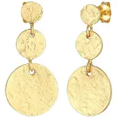 Elli Ohrringe Ohrhänger Plättchen Vintage Antique 925 Silber Elli Gold
