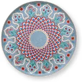 Pip studio Servierteller Flower Festival Scallop Deco Light Blue 21 cm