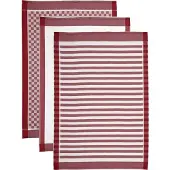 Ross Geschirrtuch "SUPERIOR", rot (weinrot, weiß), B:50cm H:0,5cm L:70cm, 100% Baumwolle, Geschirrtücher, Geschirrtuch