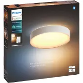 Philips White ambience Devere große Deckenleuchte weiß + Dimmschalter, Intelligente Deckenbeleuchtung, Bluetooth/Zigbee, Weiß, LED, Metall, Nicht austauschbare(s) Leuchtmittel