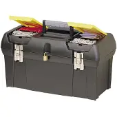 Stanley Werkzeugbox Millenium, Werkzeugkasten, Kunststoff, Schwarz, 3,58 l, 16 kg, Scharnier