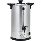 Metro Professional Perkolator Rundfilter Kaffeemaschine GCM4007, Edelstahl, 30 x 33 x 42.5 cm, 6.75 L, 45 Tassen, 950 W, Wasserstandsanzeige, silber