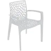 GRAND SOLEIL Gruvyer Arm Polypropylen Stühle mit Armlehnen Garten Bar - Weiß