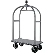 Bolero Gepäckwagen aus gebürstetem Edelstahl 18/8 und belastbar bis 350kg