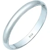 Elli Ringe - Ring Basic Bandring Hochzeit Trauring 585 Weißgold - für Damen