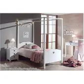 Vipack Himmelbett "Amori, Liegefläche 90/200 cm, inkl. Himmelgestänge", weiß, B:96cm, Betten, Himmelbett, ohne Textilvorhang, stabil und standfest gebaut, weiß lackiert