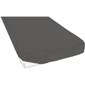Kayori Topper Spannbettlaken Shizu Anthrazit (Perkal)-100 x 200 cm