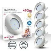 B.K.Licht 20-04-05-S, Strahler Oberflächenbeleuchtung, GU10, LED, 2700 K, 470 lm, Nickel