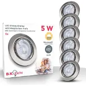 B.K.Licht 10-04-06-S, Strahler Oberflächenbeleuchtung, GU10, LED, 2700 K, 380 lm, Silber