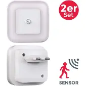 B.K.Licht Nachtlicht - 0,32W, 26lm, mit Bewegungsmelder, Stecker, Timer, warmweiß, weiß