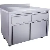 Saro Schiebetürenschrank mit 2 Schubladen und Aufkantung 1200 x 700 x 850 mm