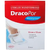 Dräco Dracopor waterproof Wundverband 15x15 cm steril 5 St Pflaster