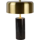 Lucide Tischlampe 34540/03/30, dimmbar mit Schalter, Messing/Marmor, Ø25 cm, H 30 cm