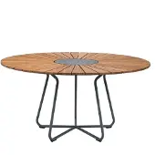 Houe CIRCLE Gartentisch Stahl Grau/Bambus Rund