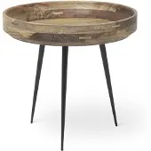 MATER BOWL Tisch klein, natur, Holz, Ø 40 cm - , Bowl, Holz, für Esszimmer, Holz, Design