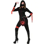 Finidi Overall Ninja für Damen, schwarz/rot