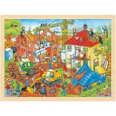 Goki Holzpuzzle - Baustelle, 96 Teile. 1 St