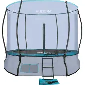 Hudora Trampolin Fantastic Complete - Gartentrampolin mit Sicherheitsnetz & 300cm Durchmesser - Sporttrampolin mit Rahmennetz - Familien-Trampolin