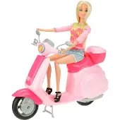 Toi-Toys LAUREN 04113A - Teenagerpuppe auf Roller, rosa Roller mit Spielzeugpuppe