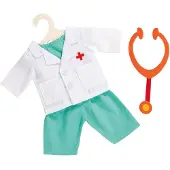 Heless Puppenbekleidung Arzt-Set mit Stethoskop 4-teilig 28-35 cm