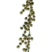 Everlands Zederngirlande 15cm künstlich mit Zapfen & goldenem Glitzer 1,8m Grün